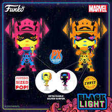 Load image into Gallery viewer, Funko Pop! Marvel: Fantastic Four - 10 inch Blacklight Galactus w/ Silver Surfer PX Exclusive